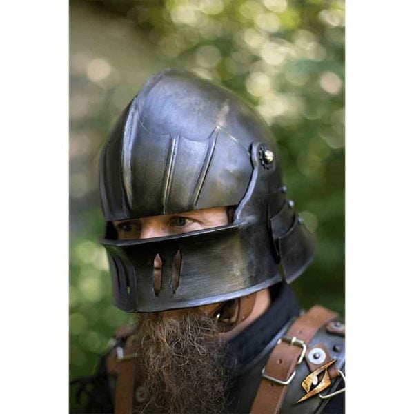 Gothic Sallet Helmet – Dark Metal Finish