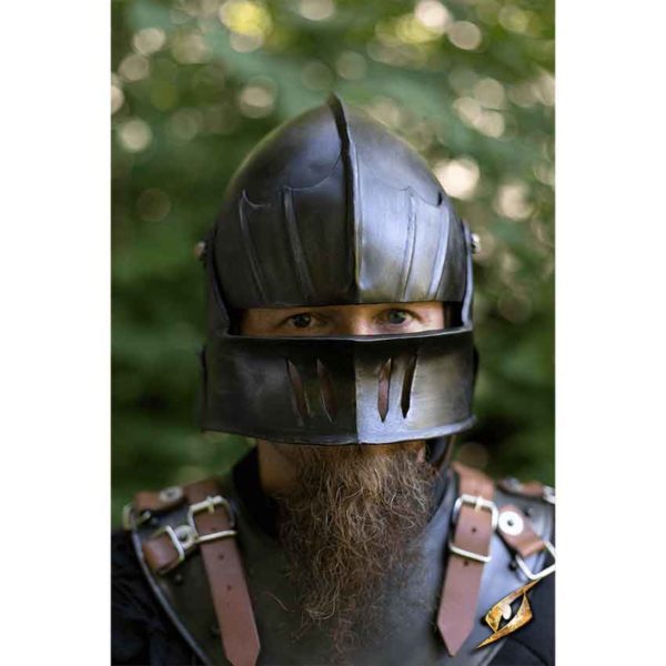 Gothic Sallet Helmet – Dark Metal Finish