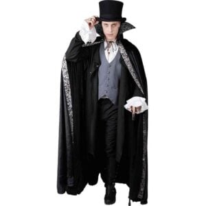 Black And Silver Dracula Cape