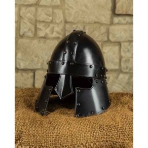 Blackened Halanor Barbuta Helmet