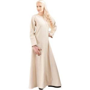 Medieval Chemise Under Dress Celtic Decorated 100% Cotton White