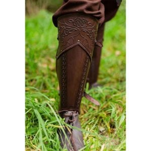 Celtic Mantikor Leather Greaves