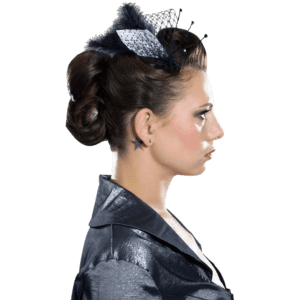 Vintage Net and Feather Hair Comb