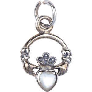 Silver Claddagh Birthstone Charm