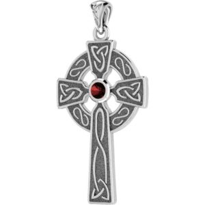 Celtic Cross Pendant with Birthstone