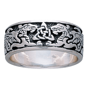 Celtic Dragons Silver Ring