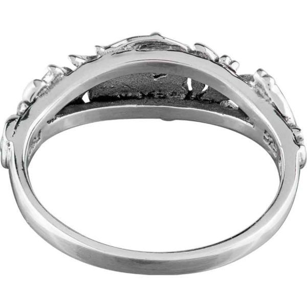 Dragon Scroll Silver Ring - PS-TR940 - Medieval Collectibles