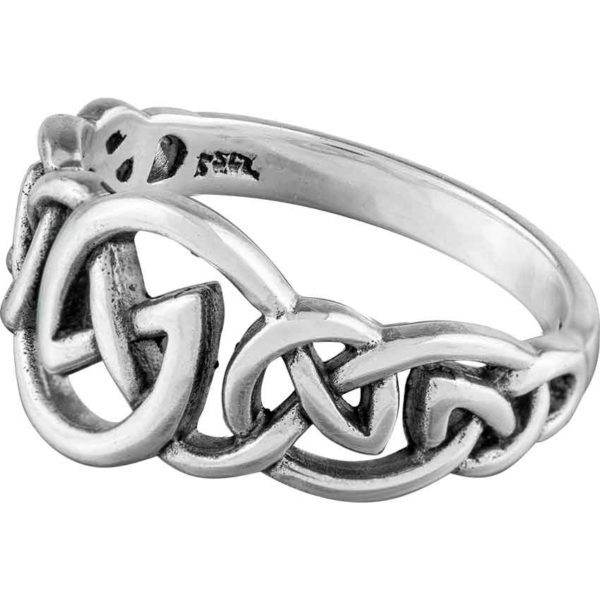 Silver Knot Swirl Ring - PS-TRI1112 - Medieval Collectibles