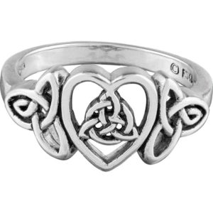 Silver Triquetra Heart Ring