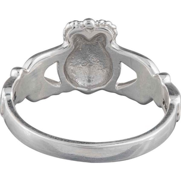White Bronze Irish Claddagh Ring
