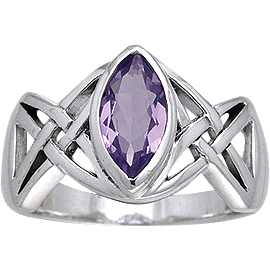 Celtic Eternal Knot Gemstone Ring