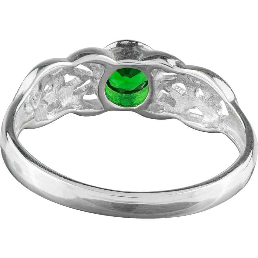 Celtic Knot Round Gemstone Ring