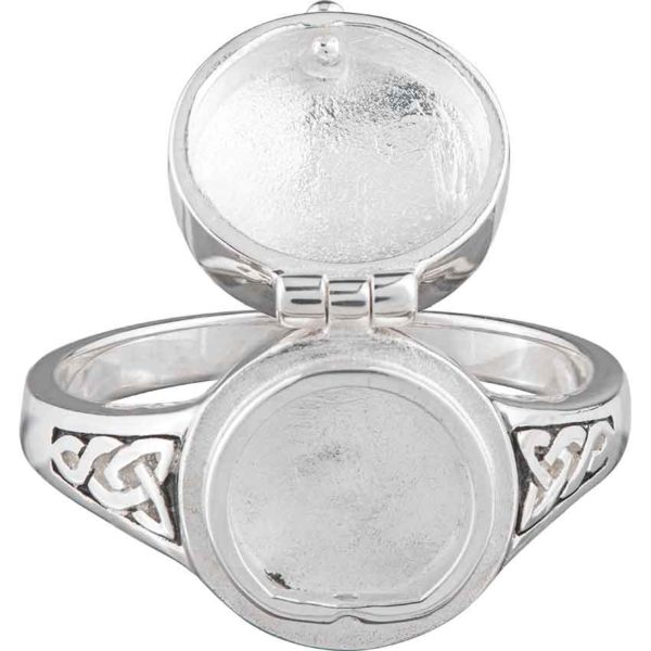 White Bronze Trinity Knot Poison Ring