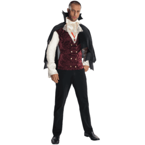 Mens Vampire Vest with Jabot Set