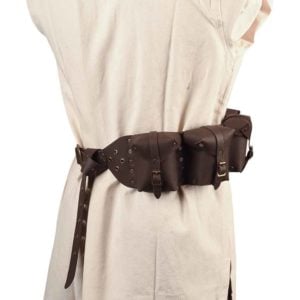 Multi Pouch Leather Belt