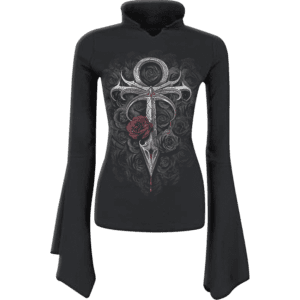 Womens Vampires Kiss High Collar Top