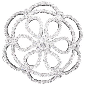 Rhinestone Flower Petal Hair Bun Cover