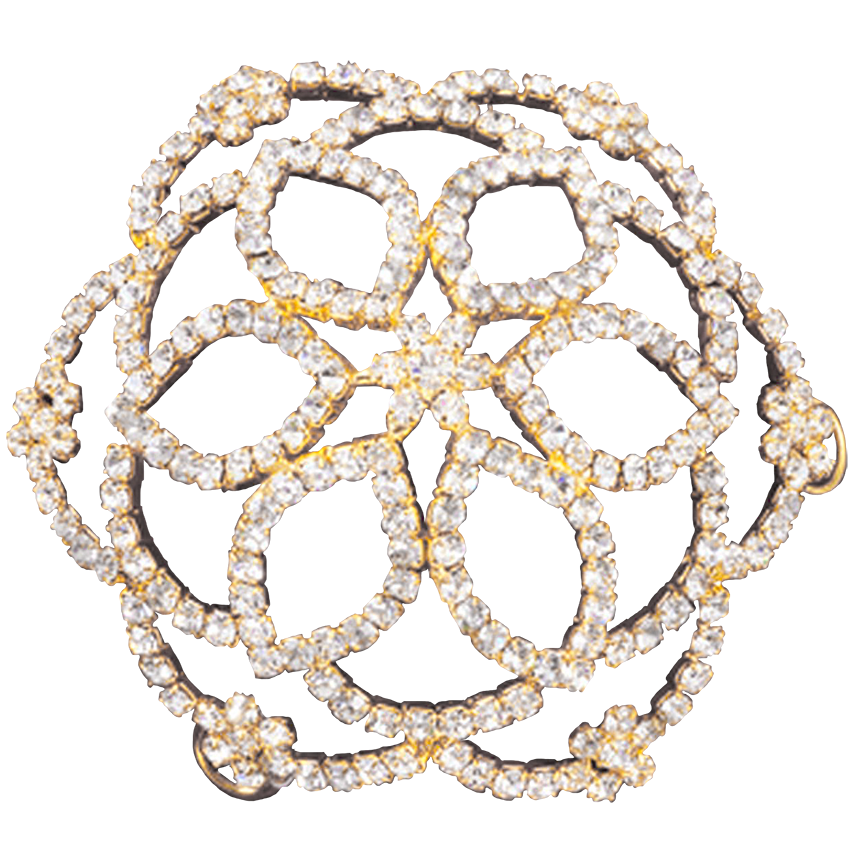 Rhinestone Pointed Petal Hair Bun Cover St2811 Medieval
