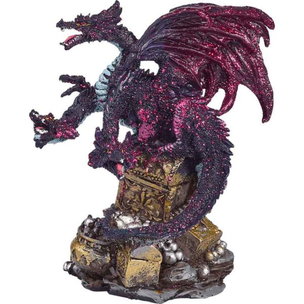 3 Headed Dragon Guarding Treasure Statue