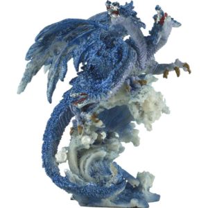 Blue 3 Headed Dragon Statue