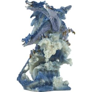 Blue 3 Headed Dragon Statue