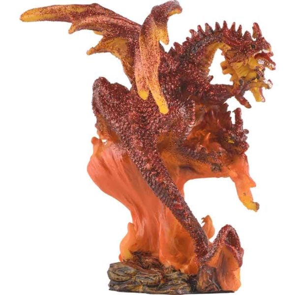 3 Headed Fire Dragon Statue