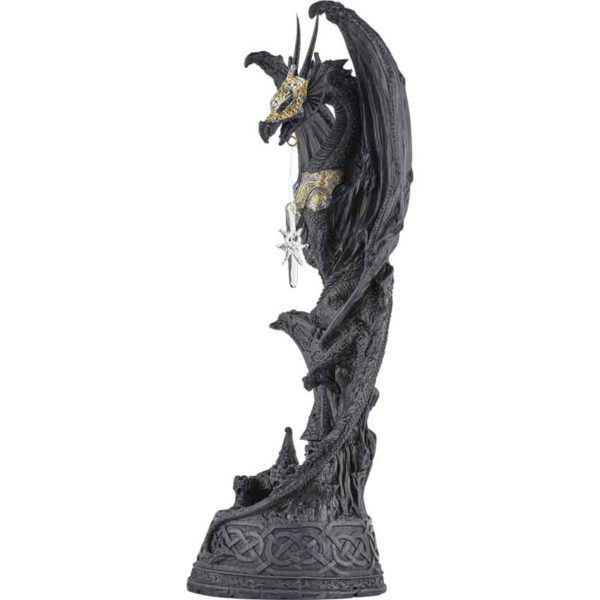 Armoured Dragon with Crystal Statue LED Light