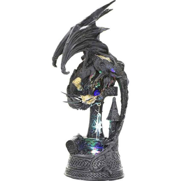 Dragon with Cross Statue LED Light