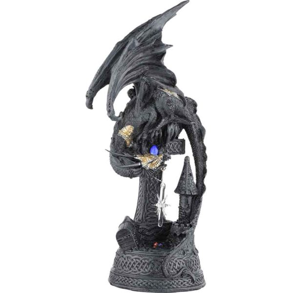 Dragon with Cross Statue LED Light