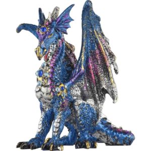 Blue Jeweled Dragon Statue