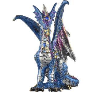 Blue Jeweled Dragon Statue