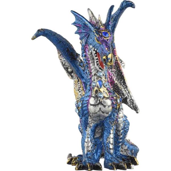 Blue Jeweled Dragon Statue