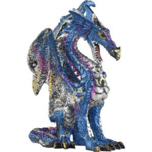 Blue Jeweled Dragon Statue