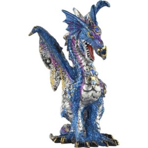 Blue Jeweled Dragon Statue