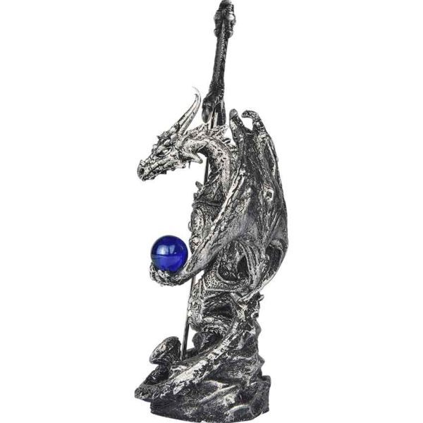 Silver Dragon with Sword Statue