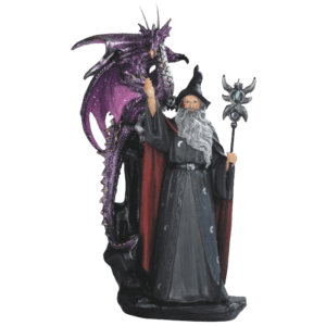 Dark Wizard and Dragon Statue
