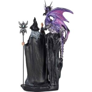 Dark Wizard and Dragon Statue