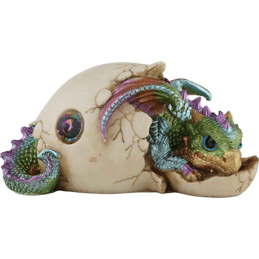 Blue and Green Dragon Hatchling with Jeweled Egg