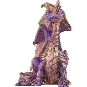 Small Seated Amethyst and Gold Dragon Statue