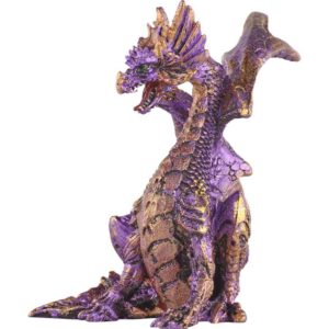 Small Seated Amethyst and Gold Dragon Statue