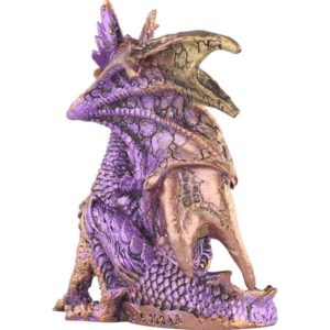 Small Seated Amethyst and Gold Dragon Statue