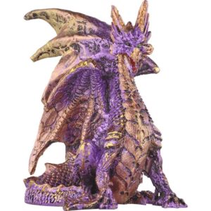 Small Seated Amethyst and Gold Dragon Statue