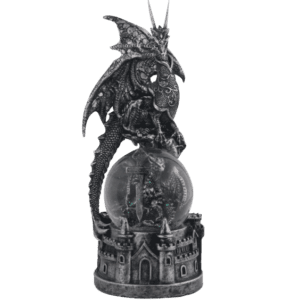 Dragon and Sword Snow Globe with Castle Base