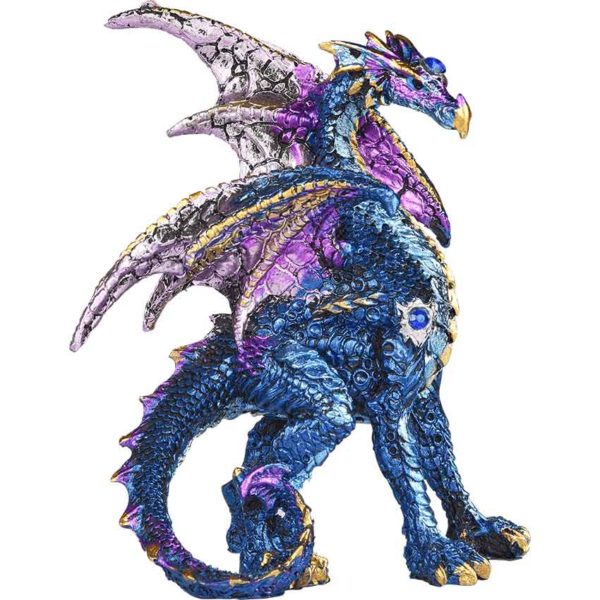 Regal Blue Dragon Statue