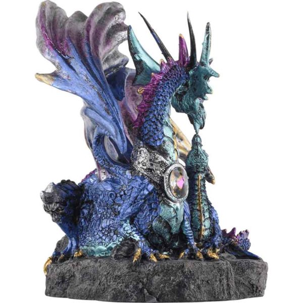 Blue Gem Dragon and Hatchling Statue