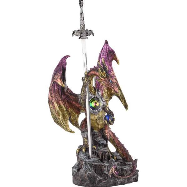 Armoured Jewel Dragon with Sword Statue