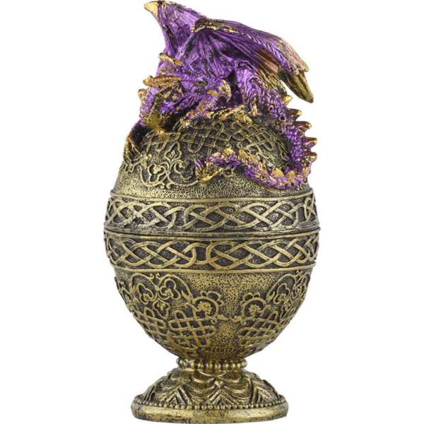 Purple Dragon Ornate Egg Trinket Box