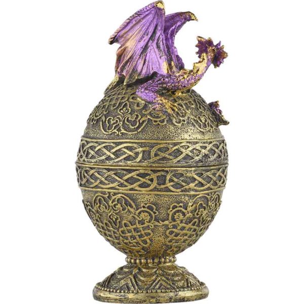 Purple Dragon Ornate Egg Trinket Box