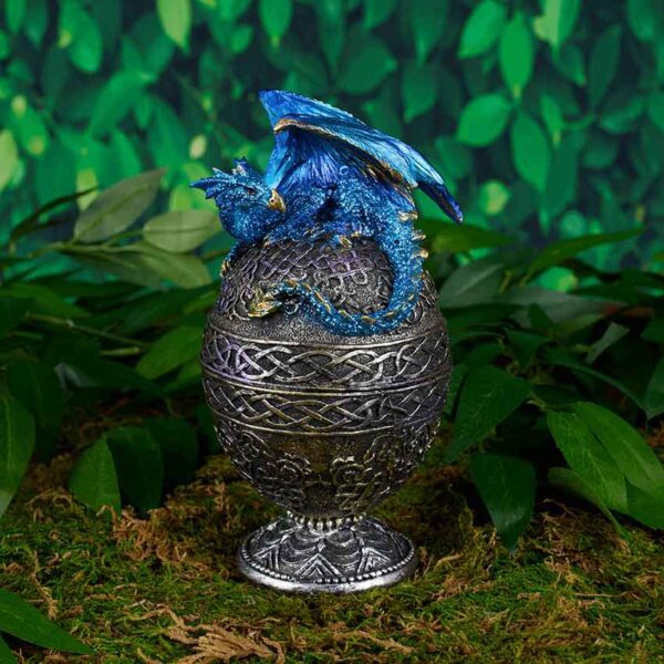 Blue Dragon Ornate Egg Trinket Box