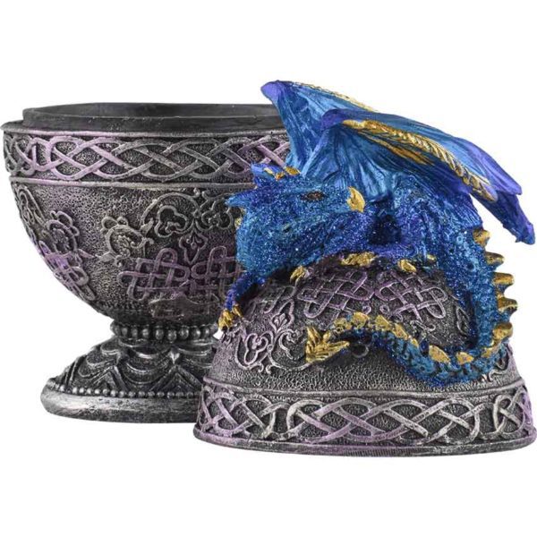 Blue Dragon Ornate Egg Trinket Box